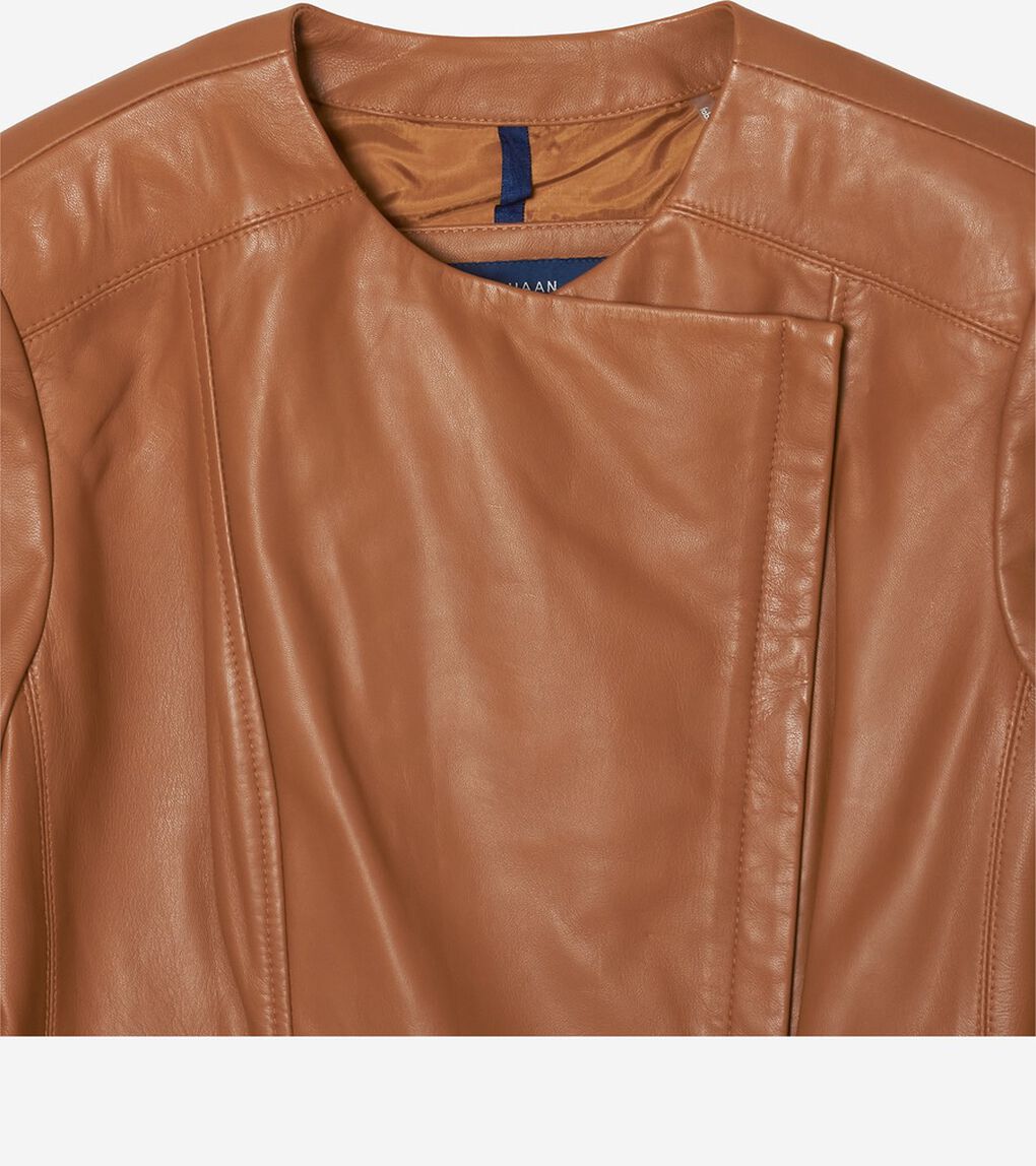アシンメトリカルレザージャケット womens.