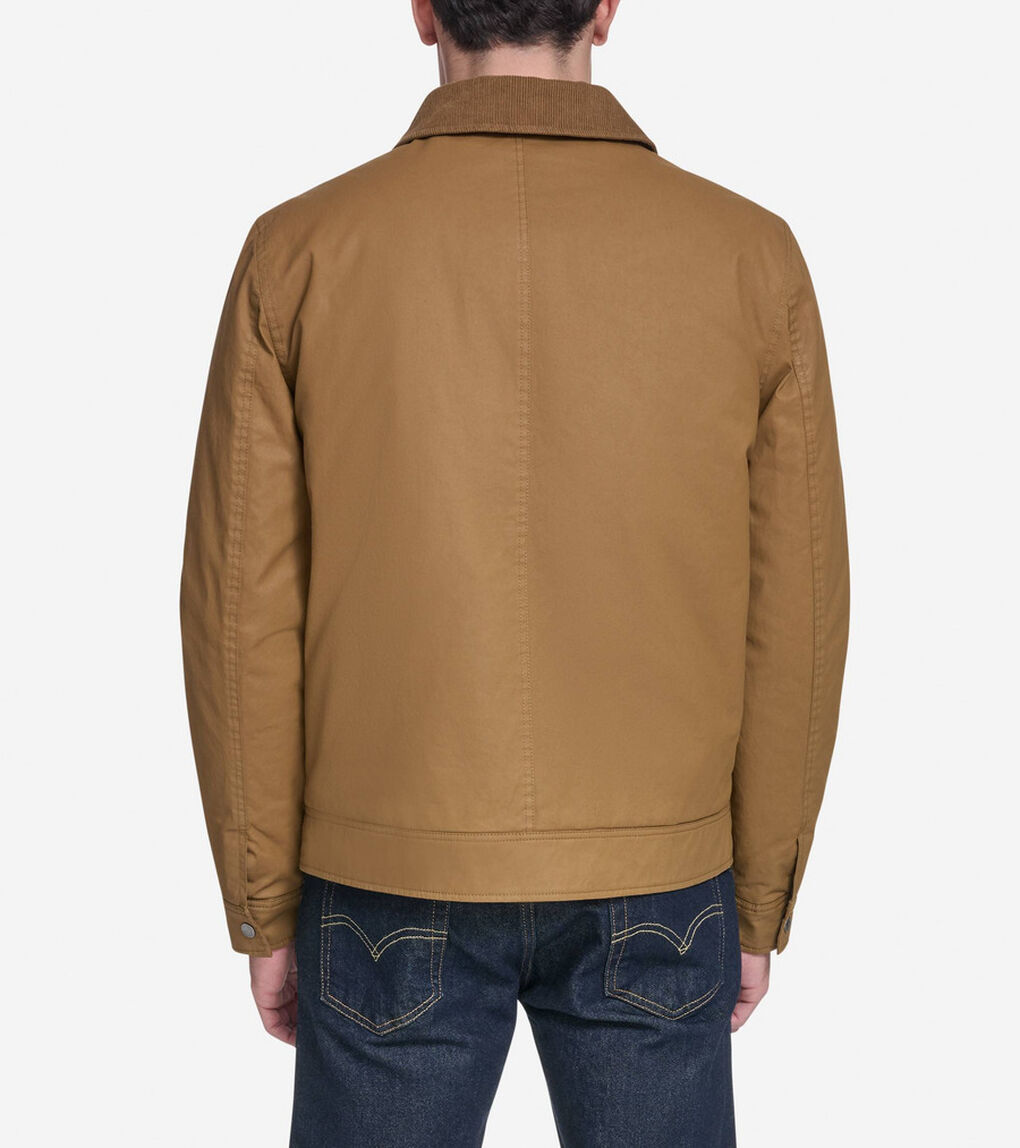 コーティッド コットン トラッカー ジャケット mens