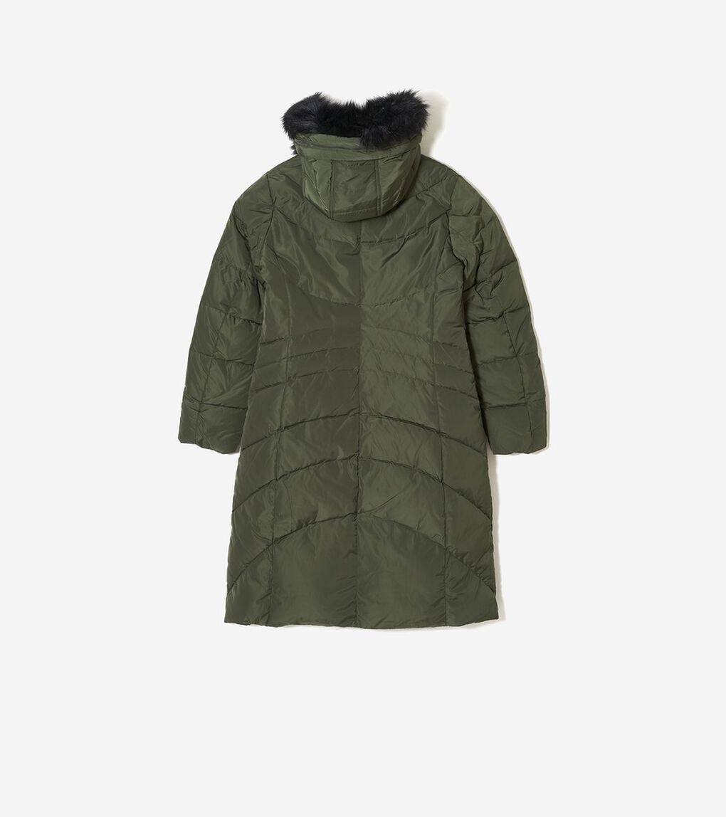タフタ ダウン コート フード付き womens.