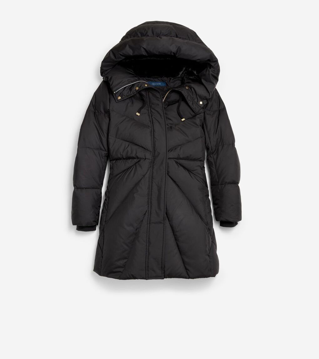コクーン フーテッド ダウン パッファー womens.