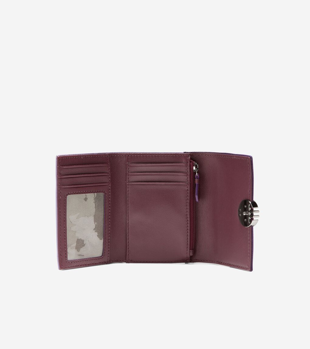 レザー スモール トライフォールド ウォレット womens.