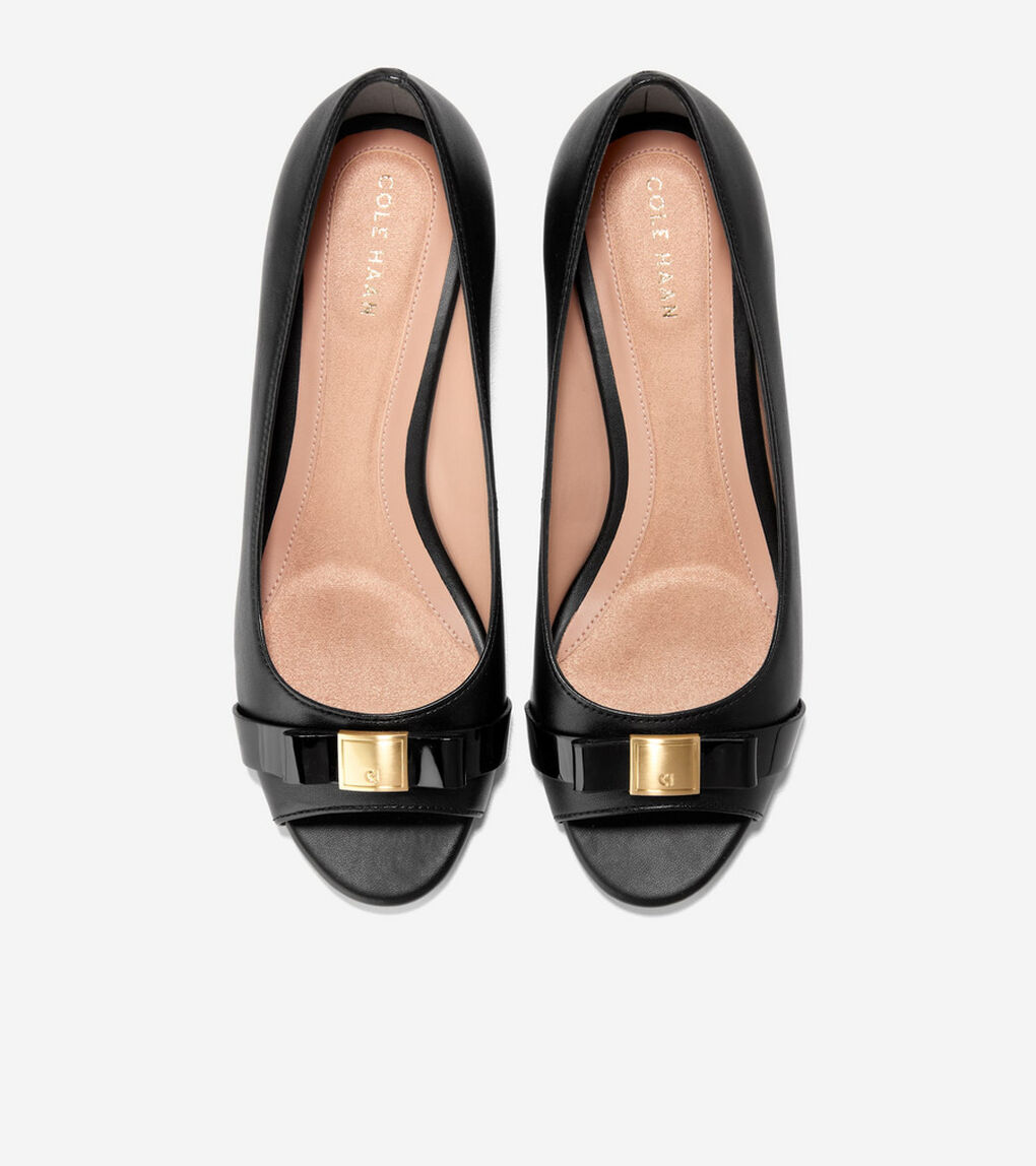 ゴートゥー マルタ ピープトゥ ボウ ウェッジ womens