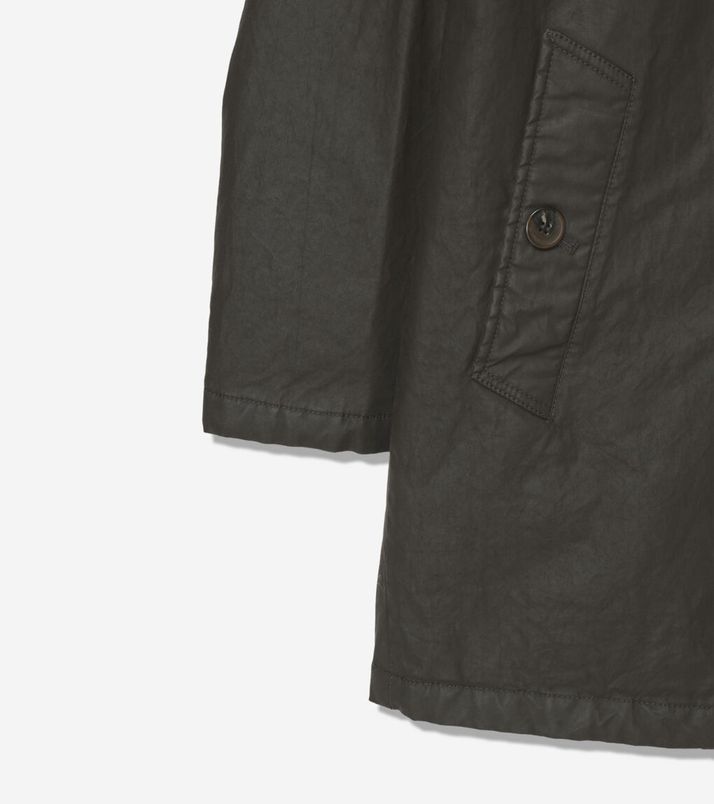 コーティッド コットン ロング バーン コート mens
