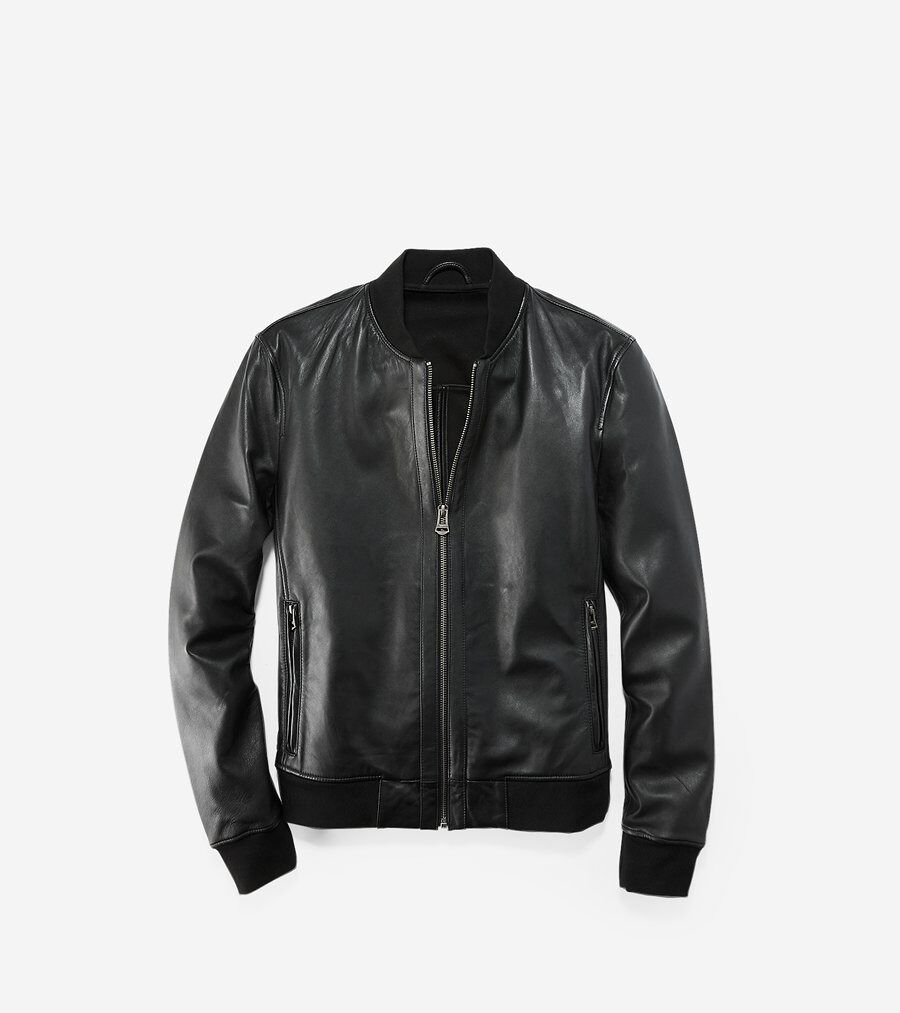 レザー ヴァーシティ ジャケット mens. 0.0 | COLE_HAAN