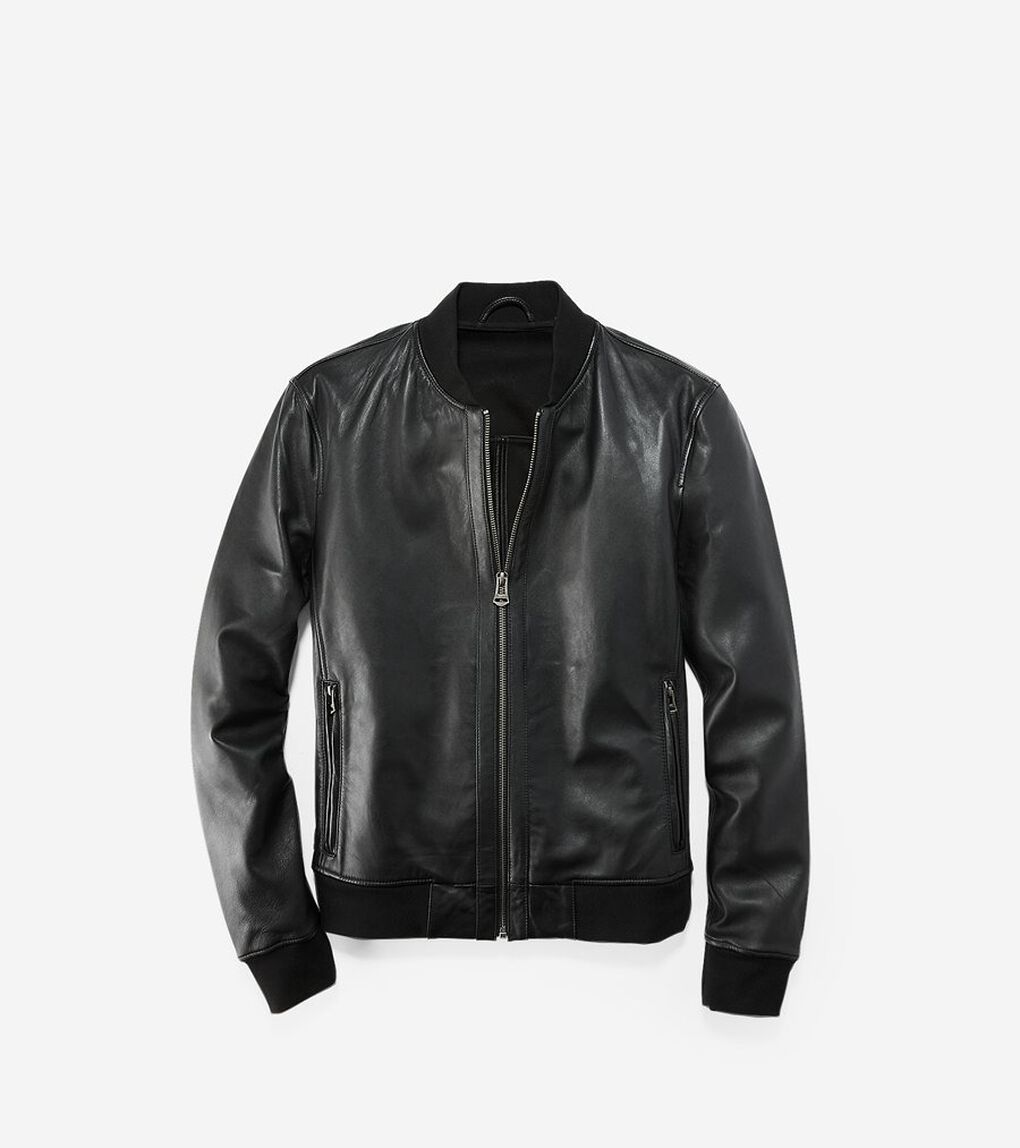 レザー ヴァーシティ ジャケット mens.