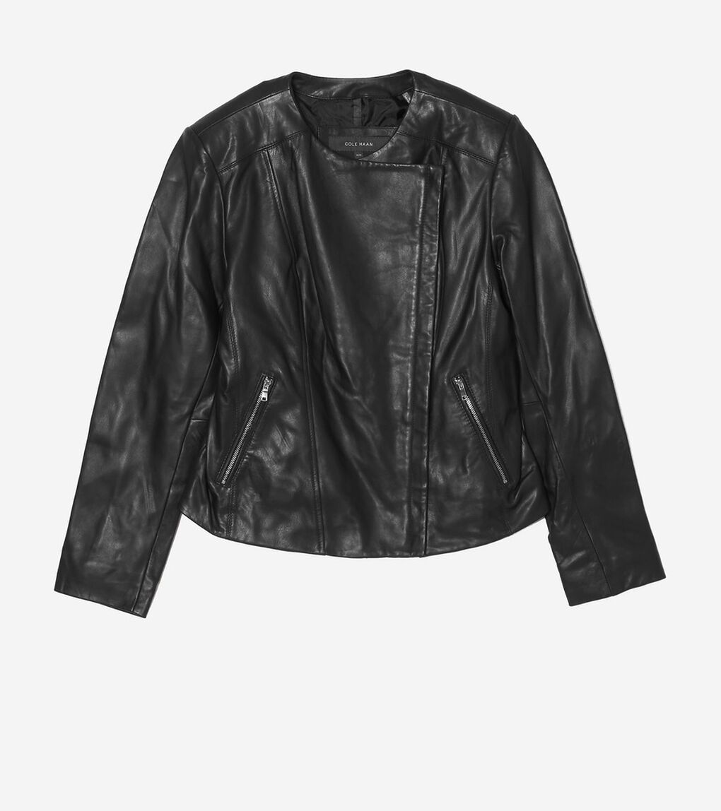 アシンメトリカルレザージャケット womens.