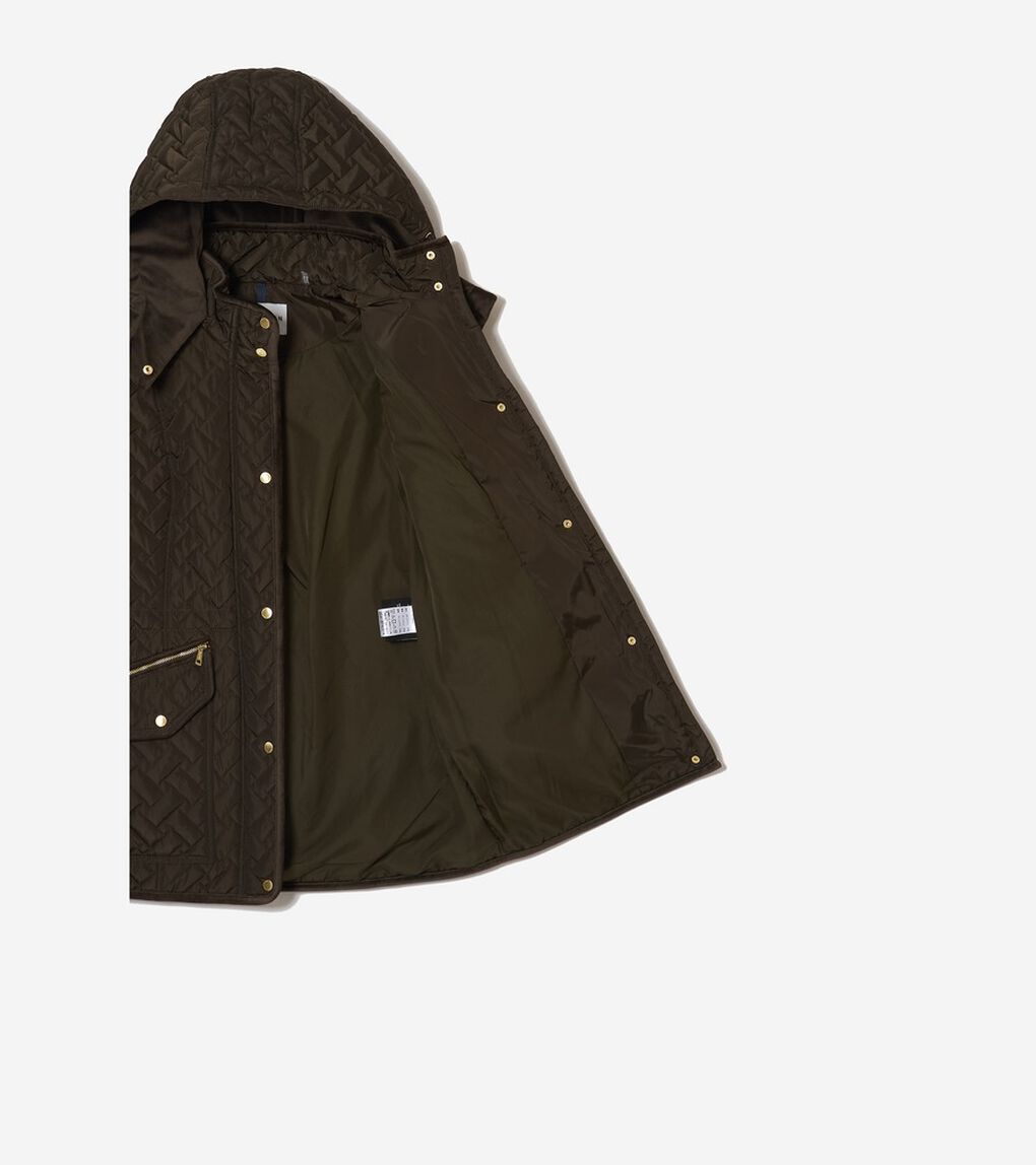 スタンドカラーキルテッドシグネチャーキルテッドジャケット womens.