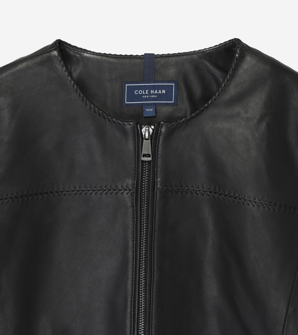 レザー ボンバー ジャケット womens