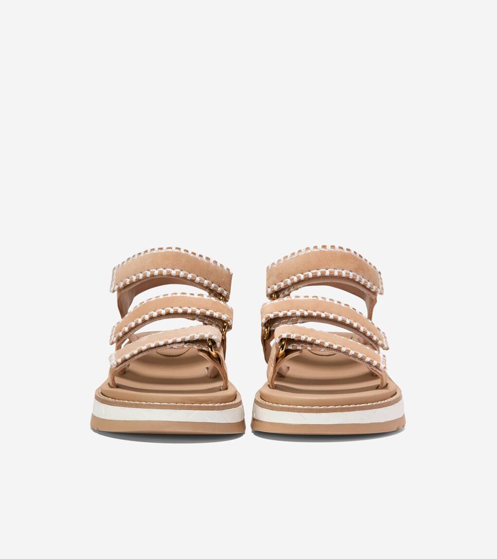 グランドプロ デイリン ウェッジ トリプル ストラップ サンダル womens