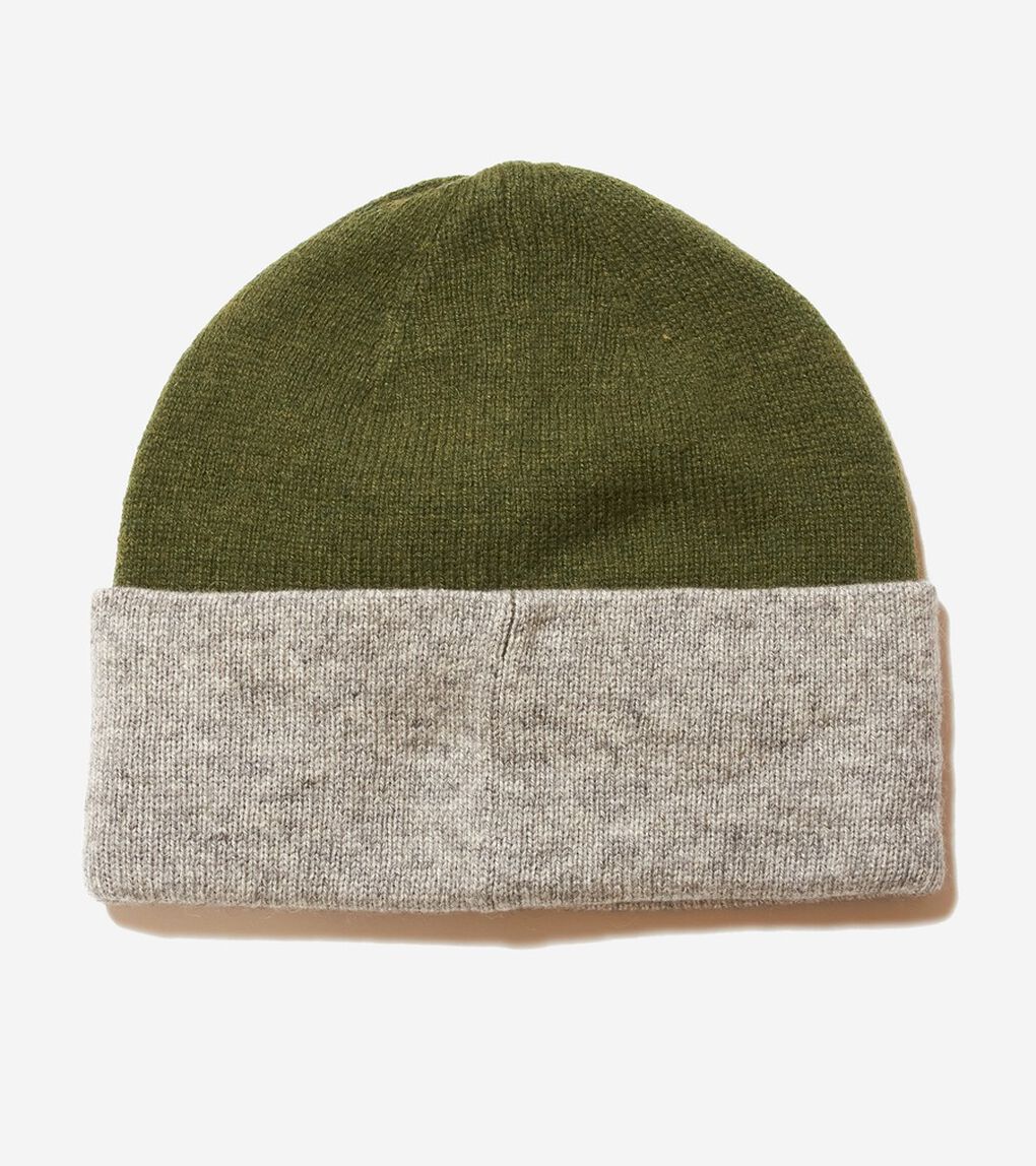 カラーブロック リバーシブル ニット ビーニー mens.