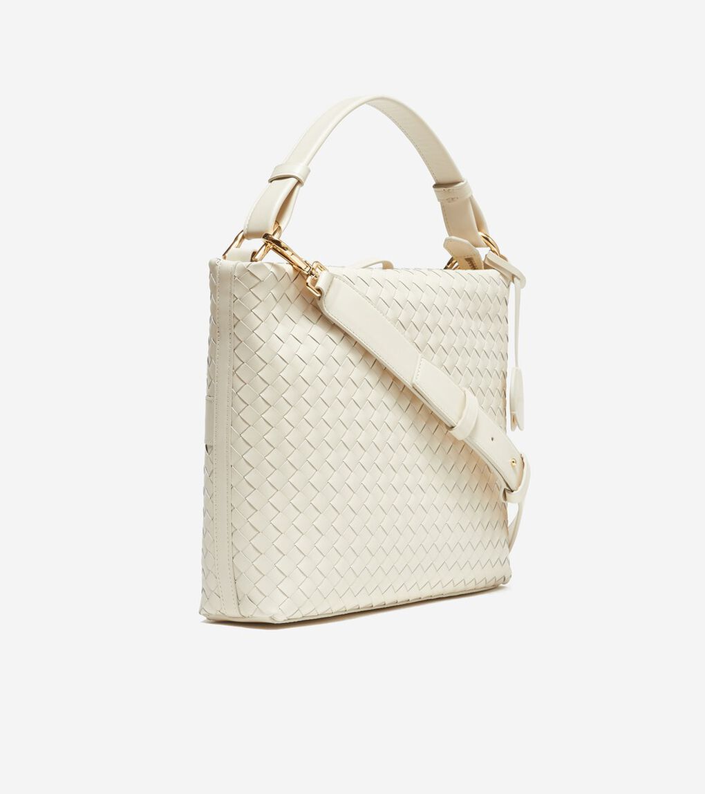 スモール ウォーブン レザーショルダー バッグ womens.