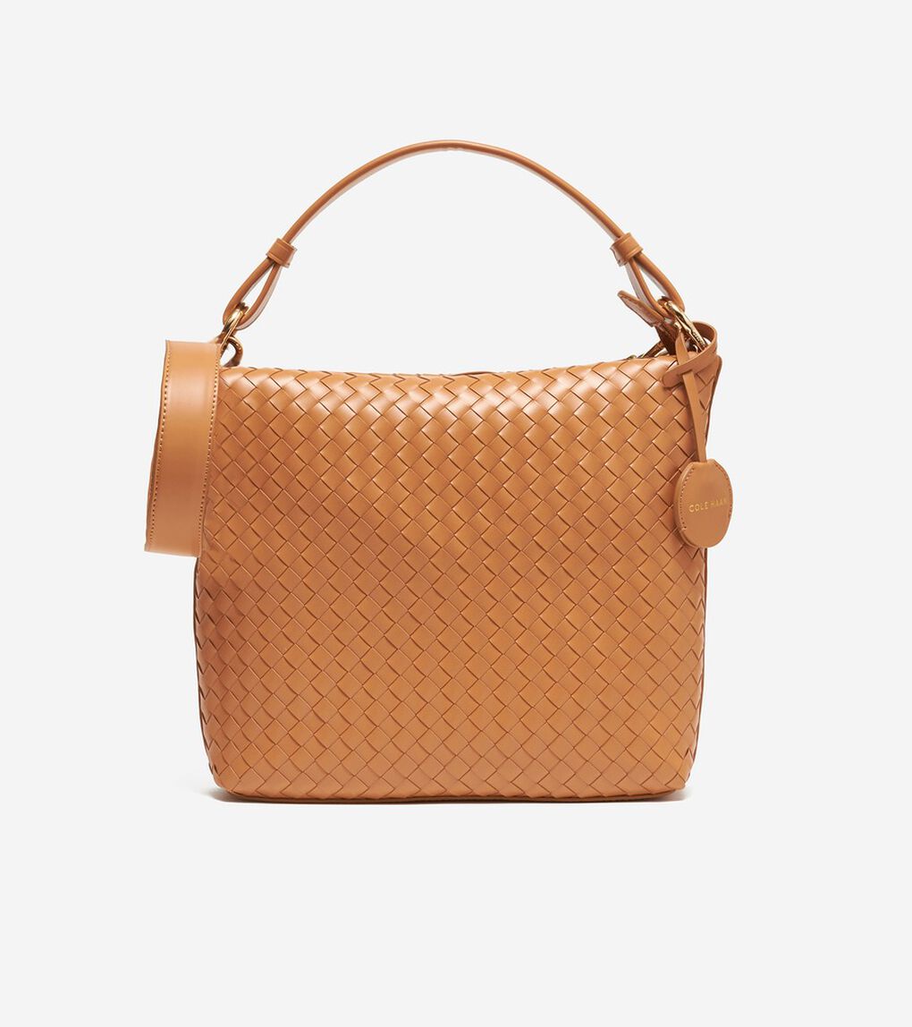 スモール ウォーブン レザーショルダー バッグ womens.