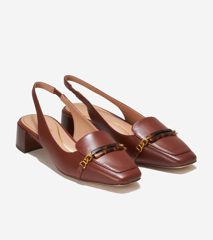 COLE HAAN ペラ ブロック ヒール スリングバック（ゴールド） ペラ ブロックヒール スリング 35mm womens. 26000 | COLE_HAAN