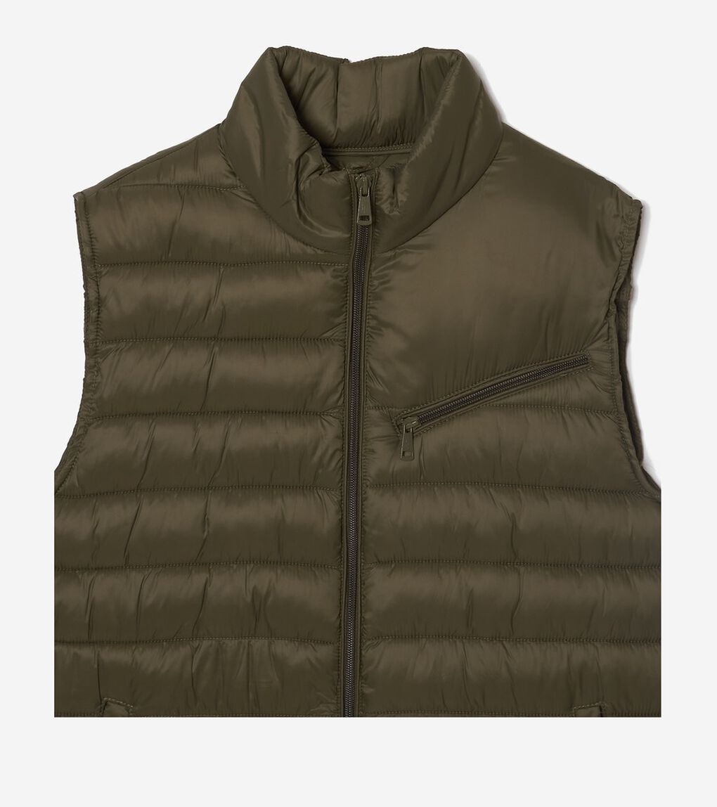 ジップフロントキルテッドベスト mens.