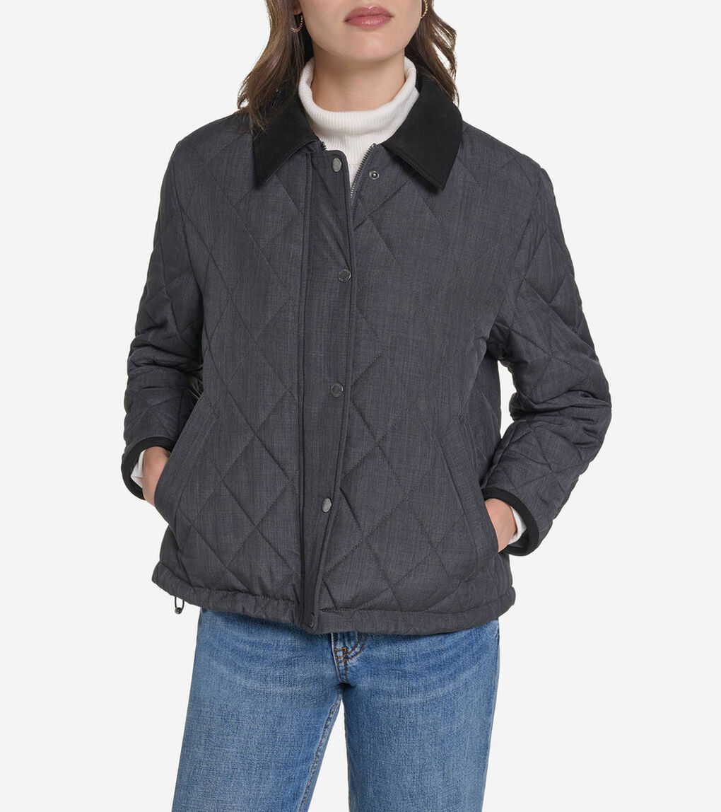 クロス ハッチ ショート キルト ジャケット womens
