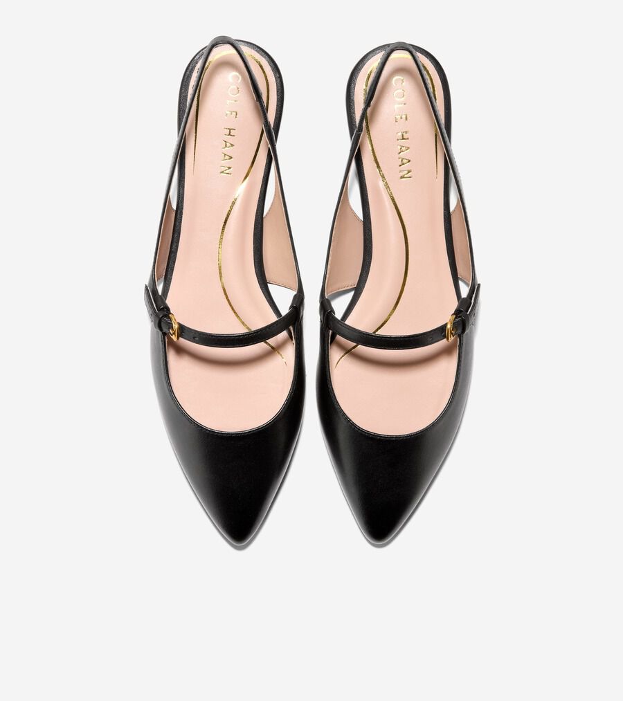 【Stella McCartney】スリングバックフラットシューズ Women ブラウン エルサ ポインテッド トゥ スリングバック