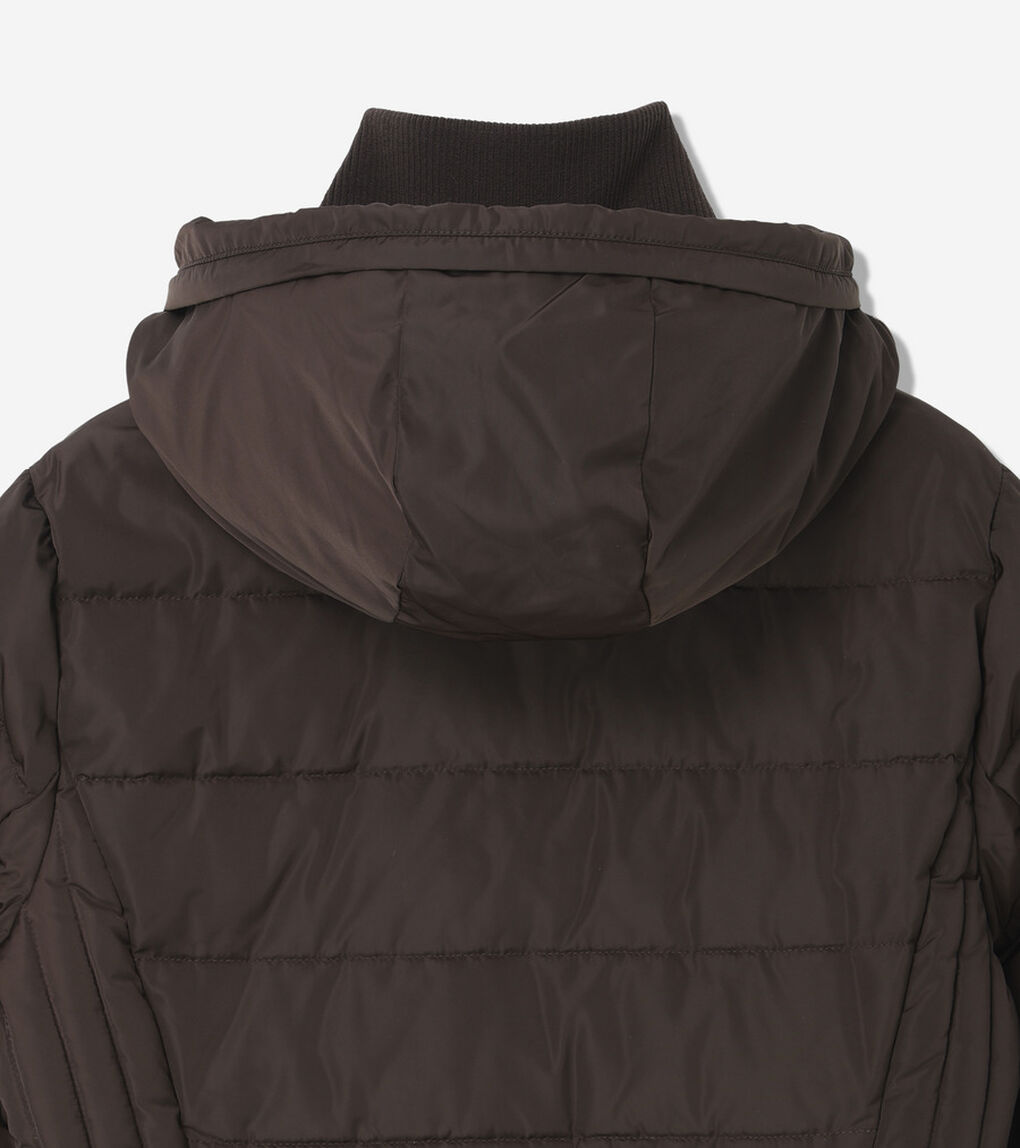 タフタ ダウン ジャケット ウィズ セットイン フード womens