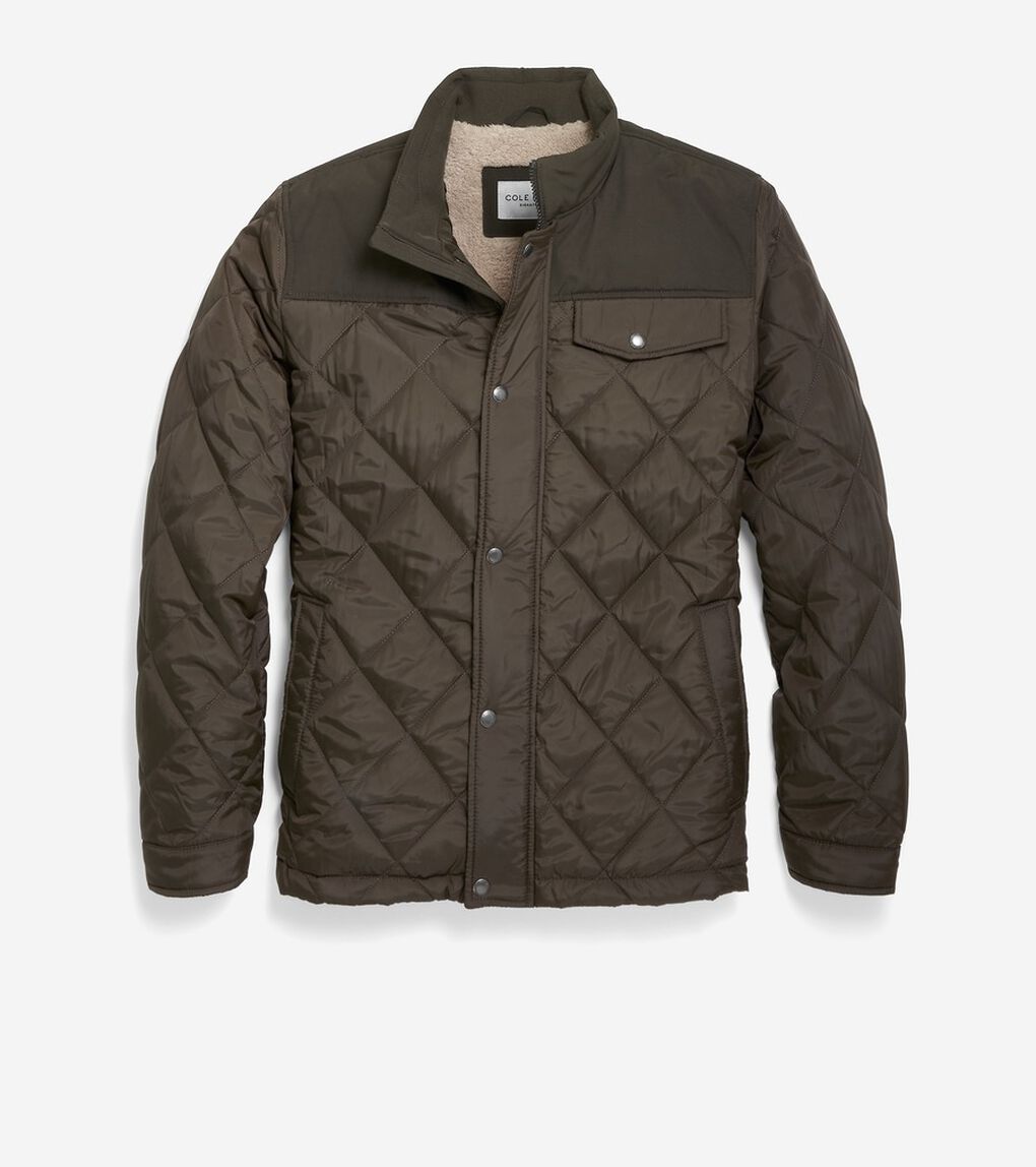 トーナル ダイヤモンド キルテッド ジャケット mens. 0.0 | COLE_HAAN 