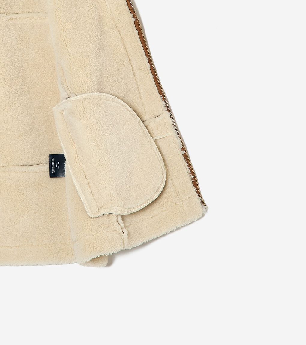 ワックスド スエード シアリング ベスト womens