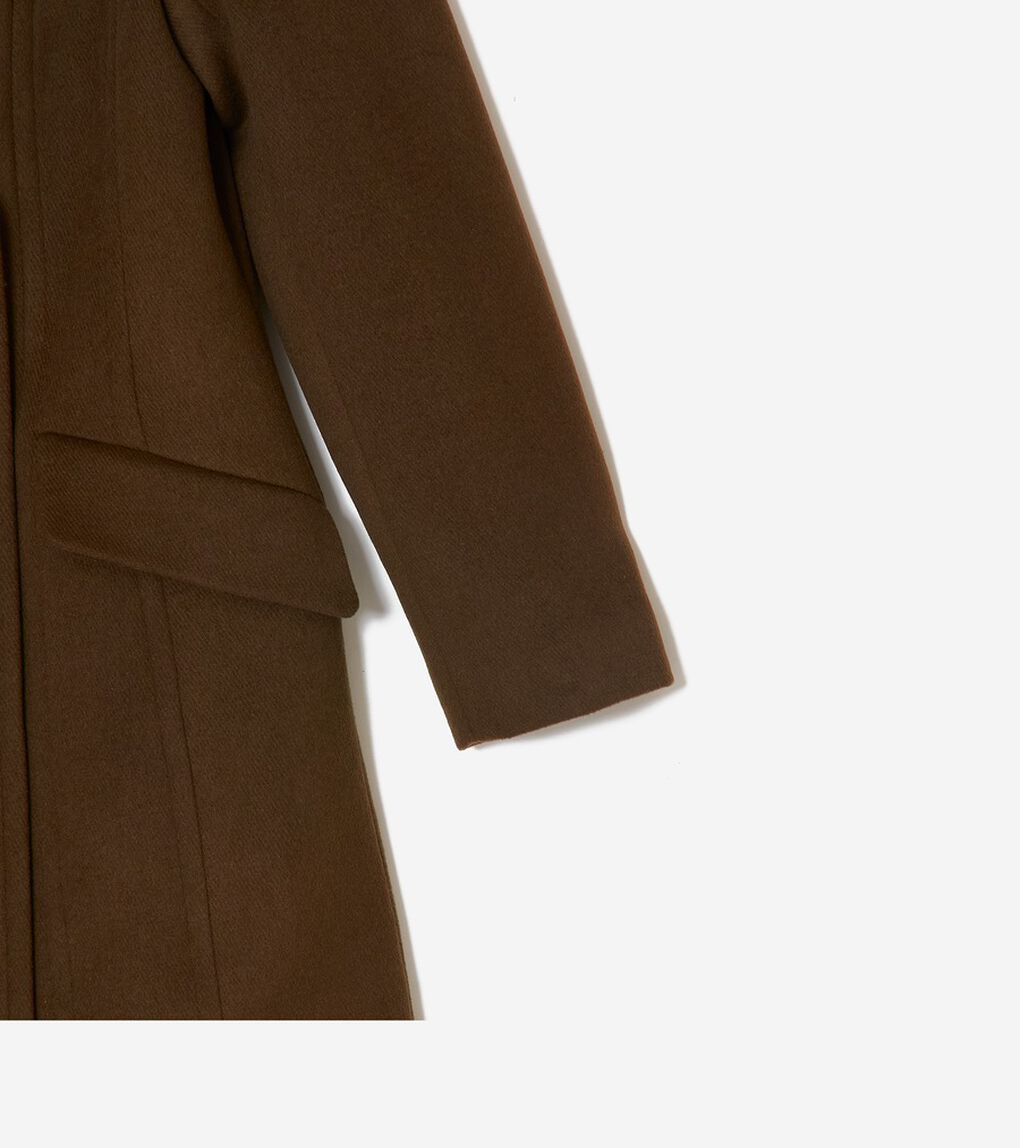 ダブルブレスト サージ ツイル ウール コート womens