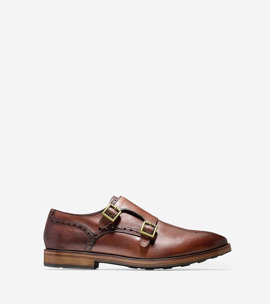 【新品未使用】COLE HAAN 本革 ダブルモンク〈定価46,200円〉 極美品！コールハーン オリジナルグランド ダブルモンク レザー