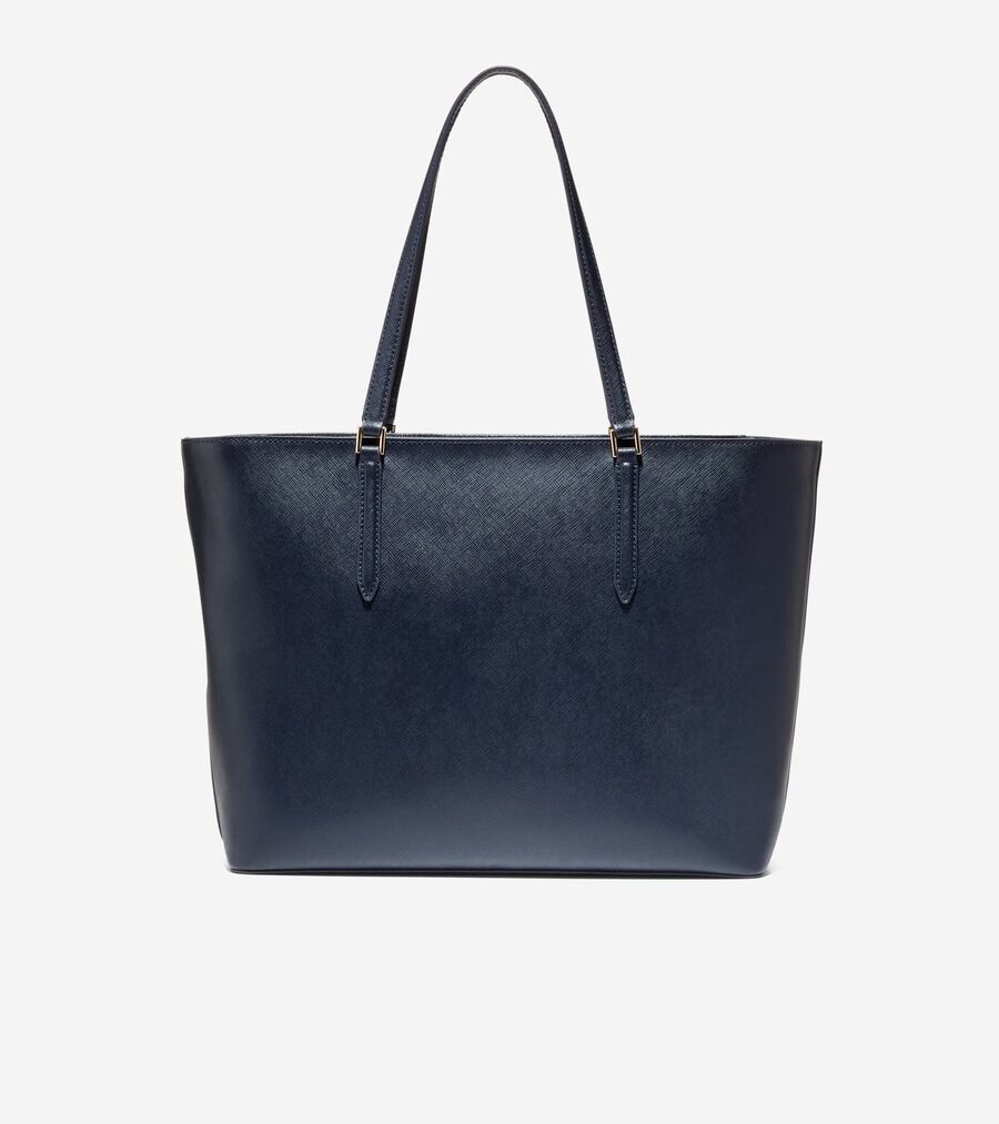 【美品】コールハーン　レザートートバッグ　ネイビー ザ エリーゼ サフィアーノ トート womens. 35000 | COLE_HAAN