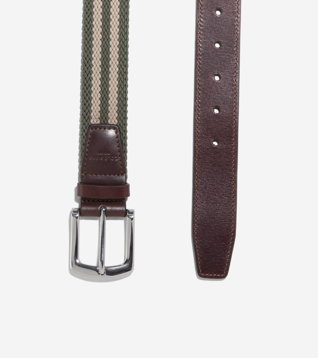 35MM ストライプ キャンバス ストレッチ ベルト mens.