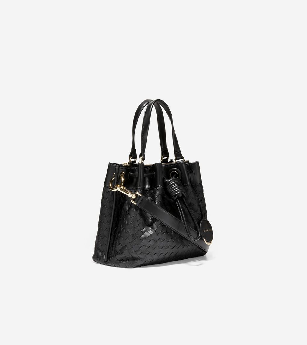 ウォーブン レザー スモール バケットバッグ womens.