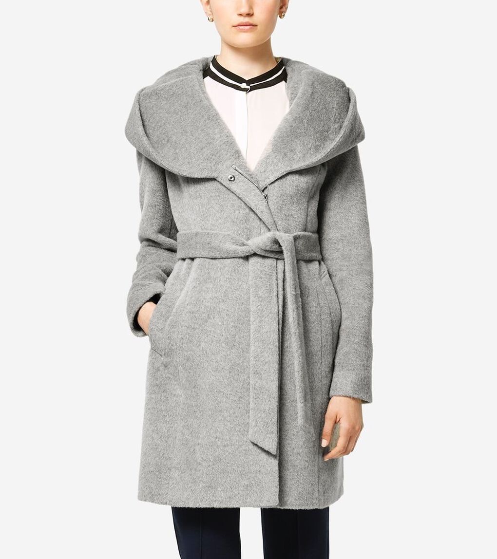 アルパカ アシンメトリー ウール コート womens.