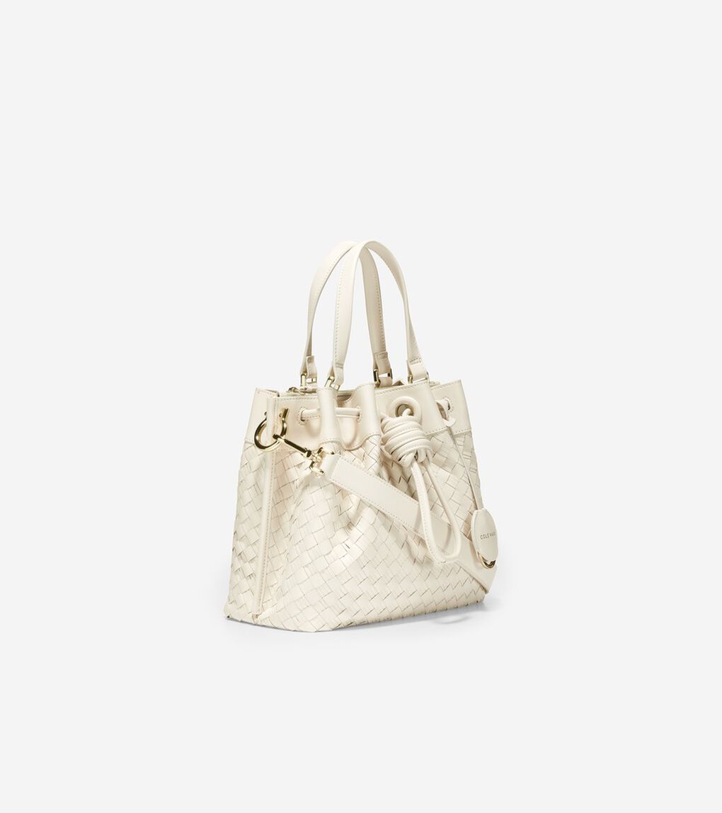 ウォーブン レザー スモール バケットバッグ womens.