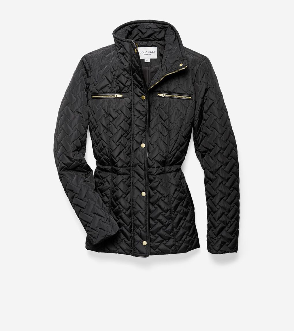 シグネチャー キルテッド ジップ フロント ジャケット womens.