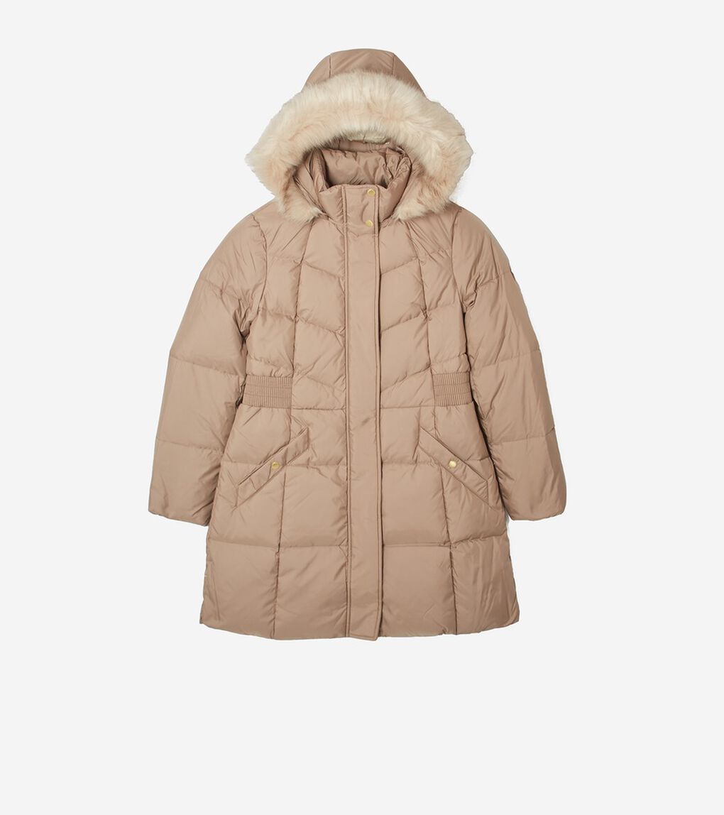 エッセンシャル ダウンコート ウィズ リムーバル ファー womens. 0.0 