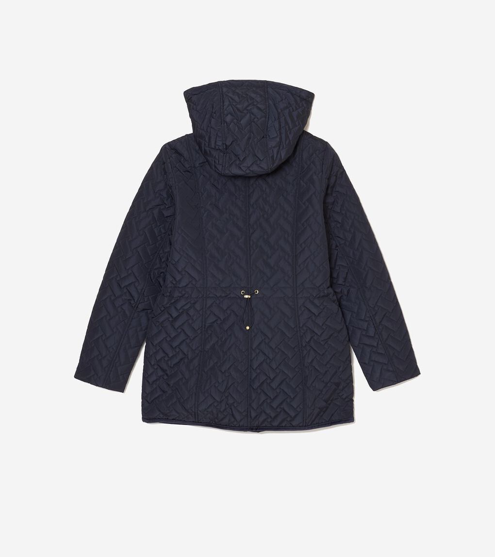 スタンドカラーキルテッドシグネチャーキルテッドジャケット womens.