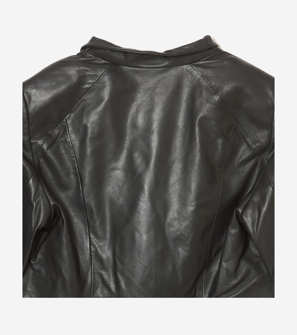 モウルデッドカラーアシンメトリックレザージャケット womens.