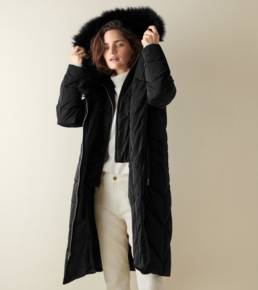 タフタ ダウン コート フード付き womens.