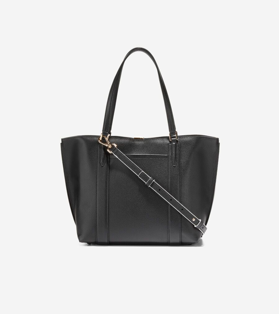 COLE HAAN コールハーン トートバッグ チェーン レザー パープル ラージ ターンロック トート womens. 20000 | COLE_HAAN