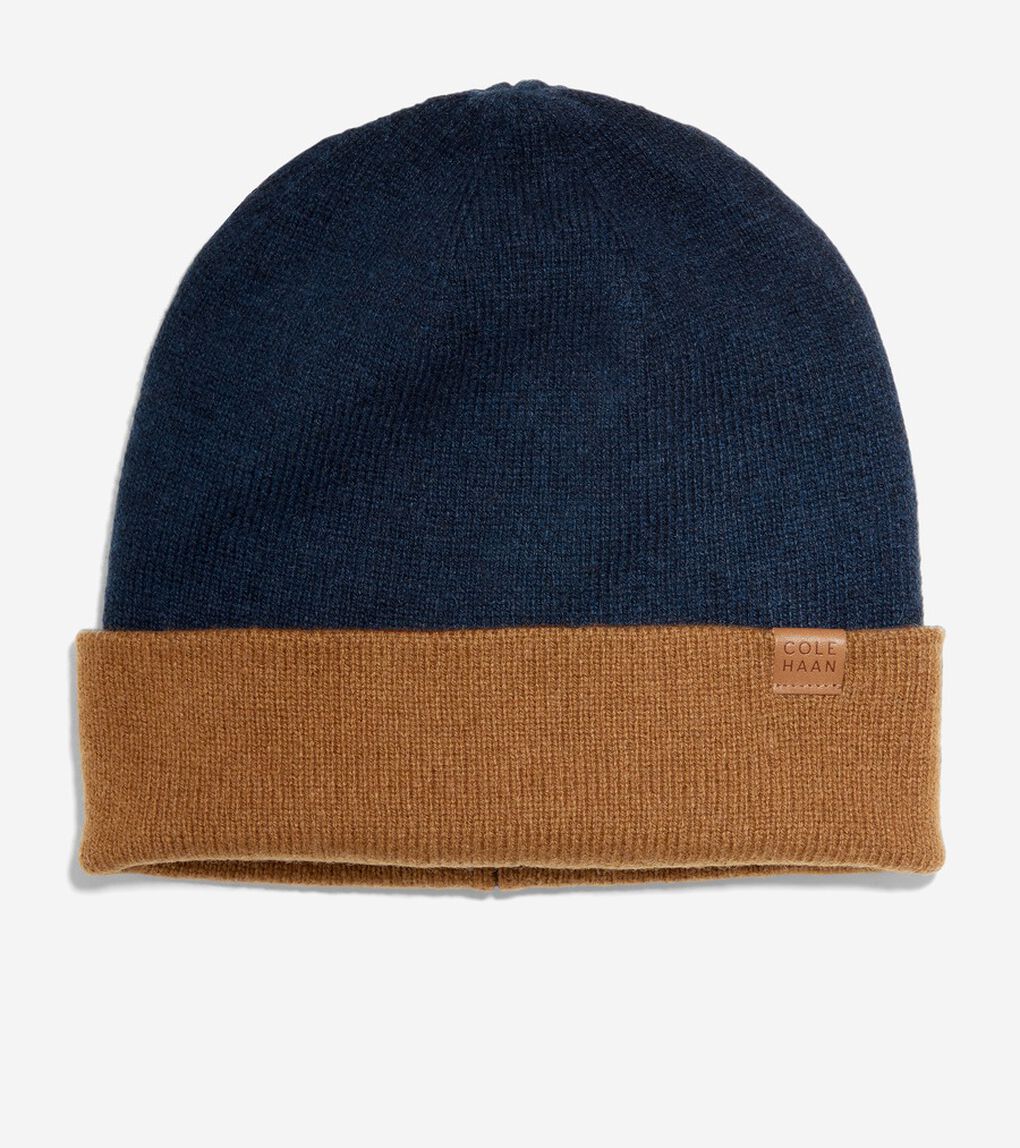 カラーブロック リバーシブル ニット ビーニー mens.