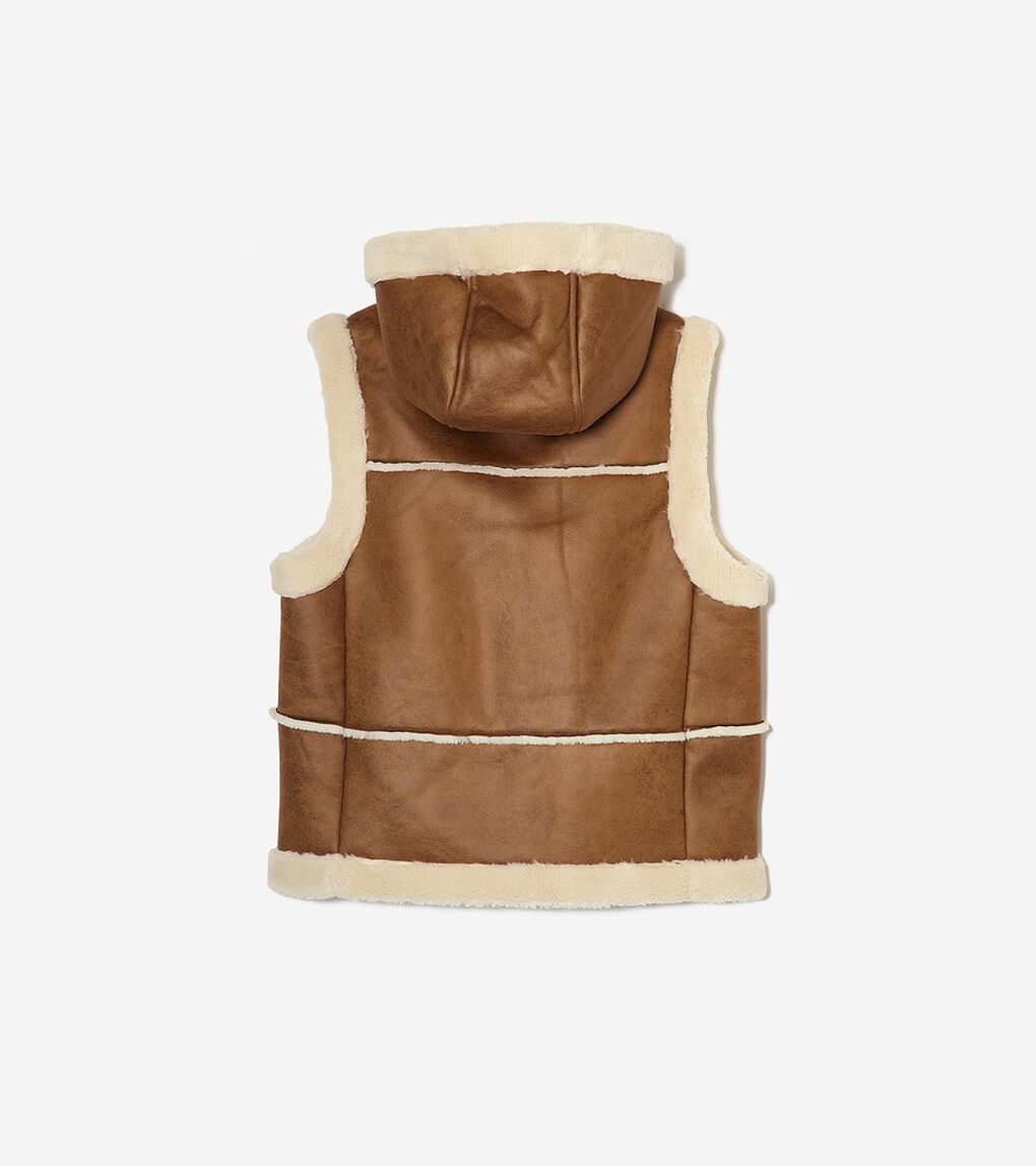 ワックスド スエード シアリング ベスト womens