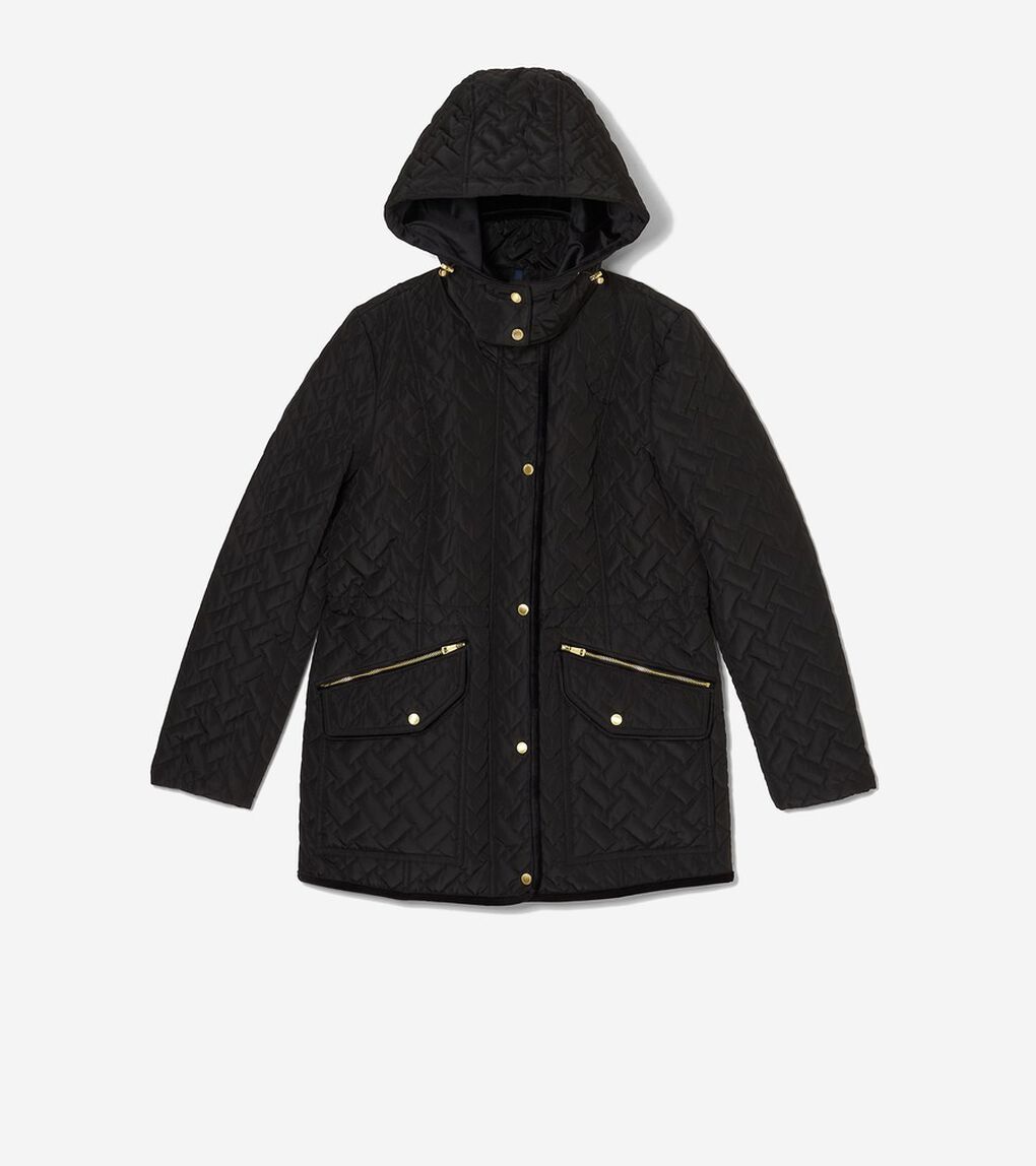 スタンドカラーキルテッドシグネチャーキルテッドジャケット womens.