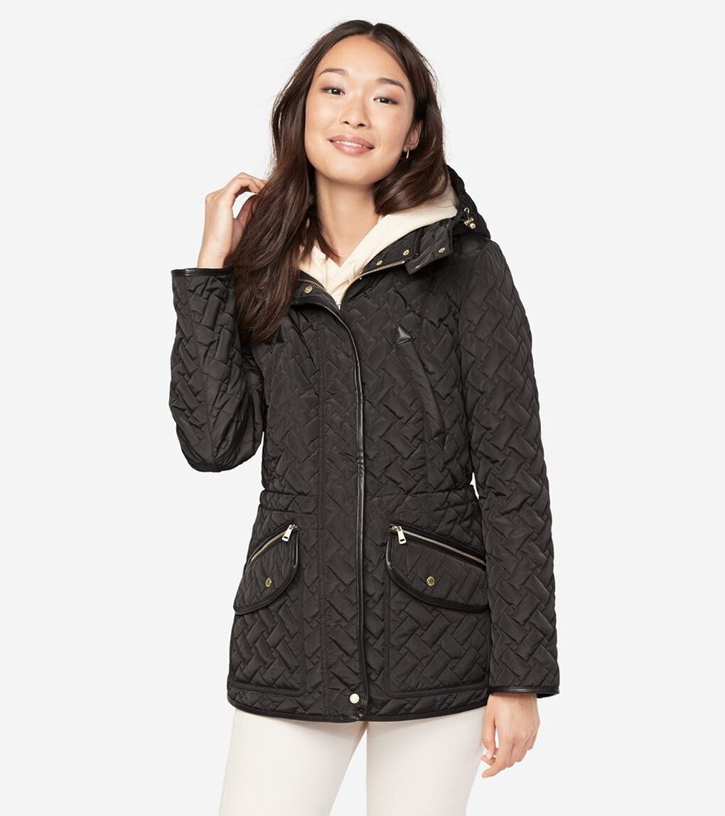 シグネチャー キルテッド ジップ フロント ジャケット womens.