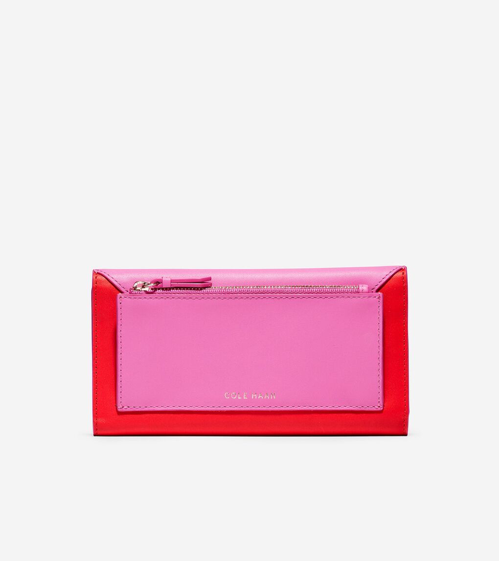 カラーブロック フラップ ウォレット womens.