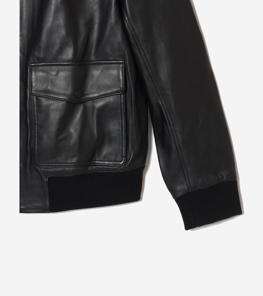 ソフトラムジャケットウィズニットカラー mens