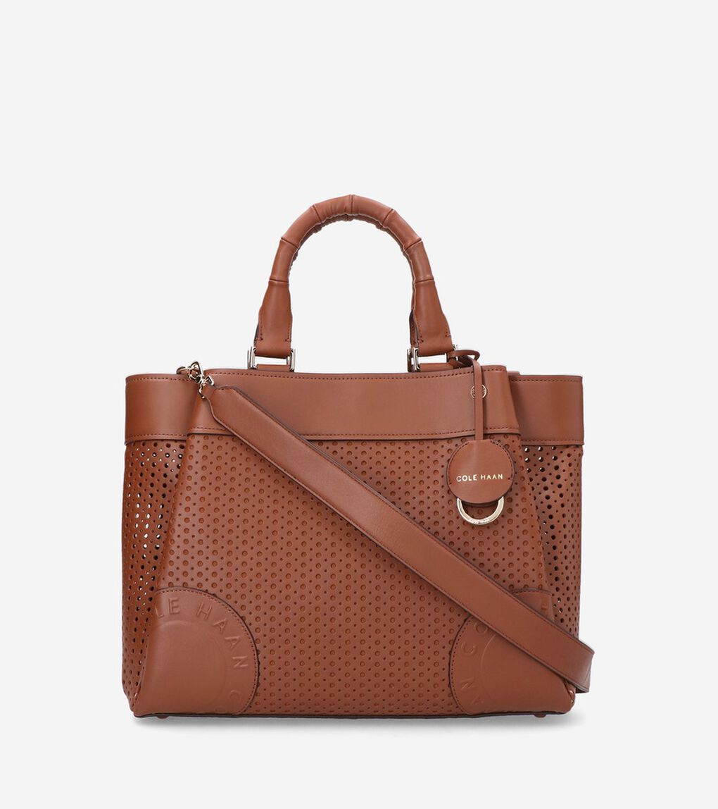 パーフォレーテッド レザー サッチェル Womens