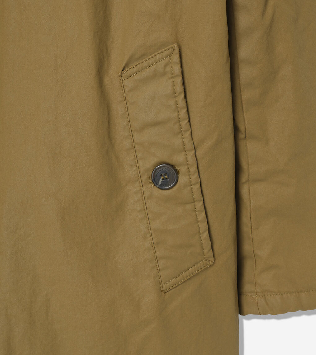 コーティッド コットン ロング バーン コート mens