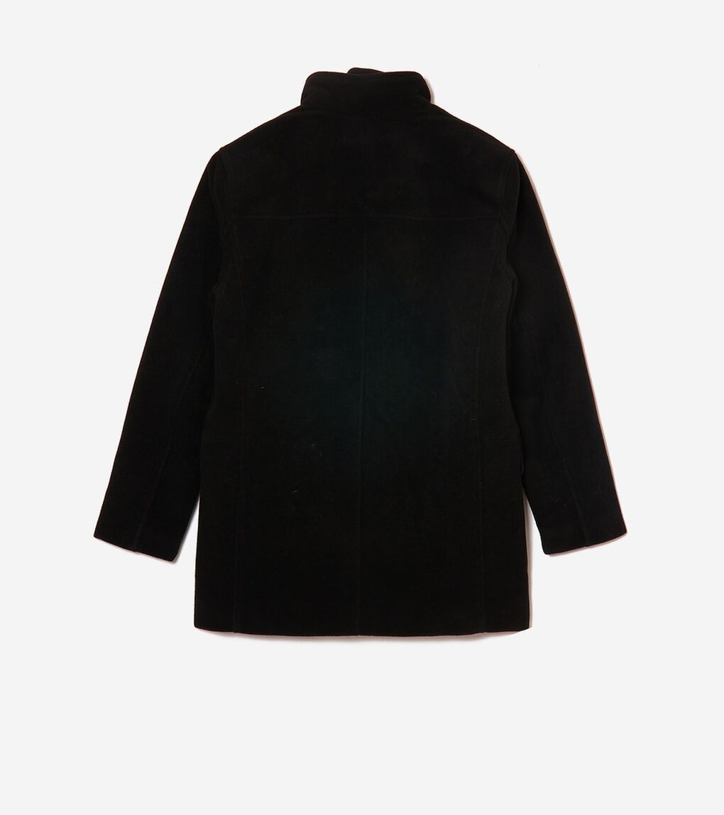 カー コート ウィズ フェイク レザー ディテールズ mens