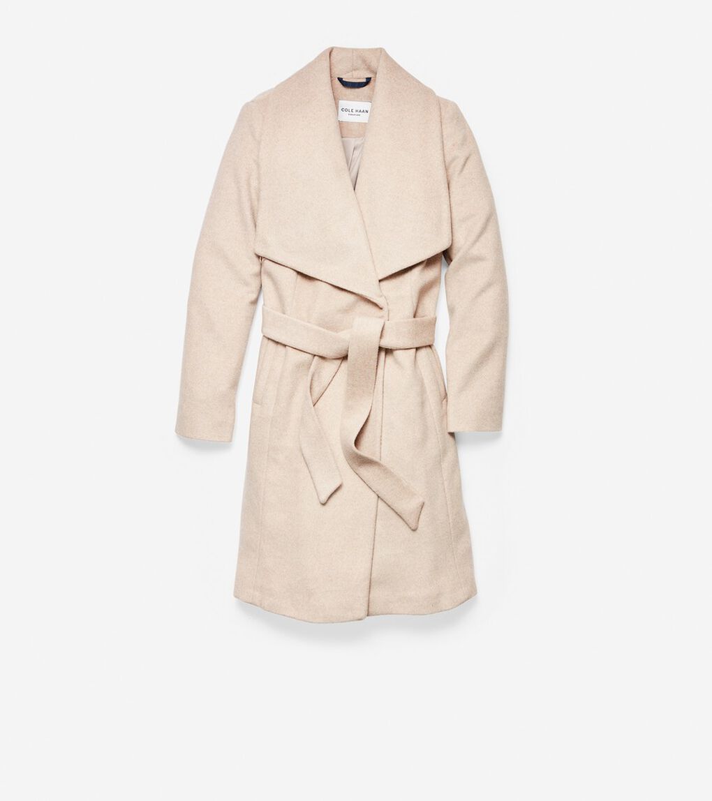 スリック ウール ラップ コート womens.