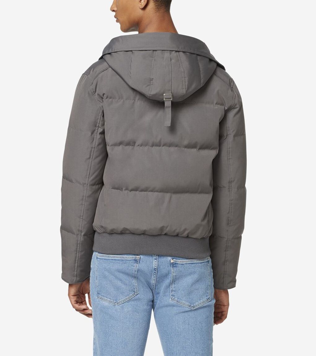 オックスフォード ダウン フーテッド ボンバー ジャケット