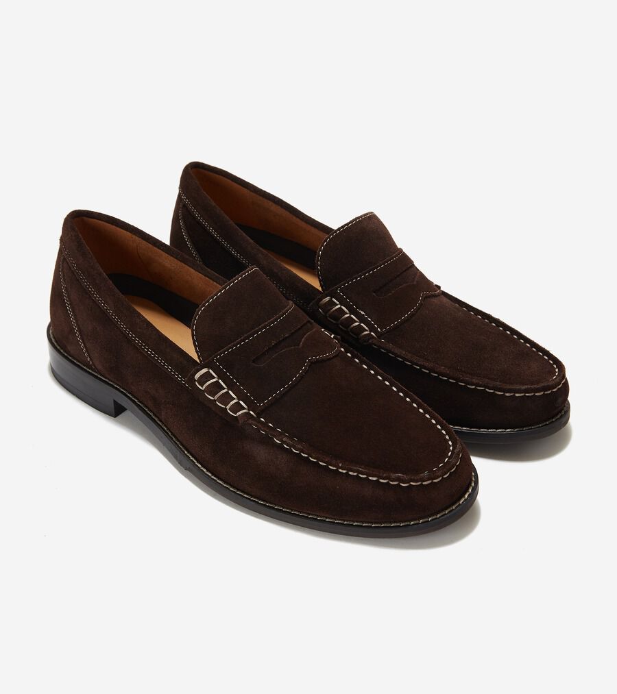 Tricker's 恐い スエードペニーローファー ブラウン 英国製 レザーソール