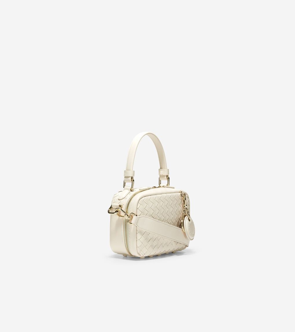 ウォーブン レザー ミニ ボストン バッグ womens.