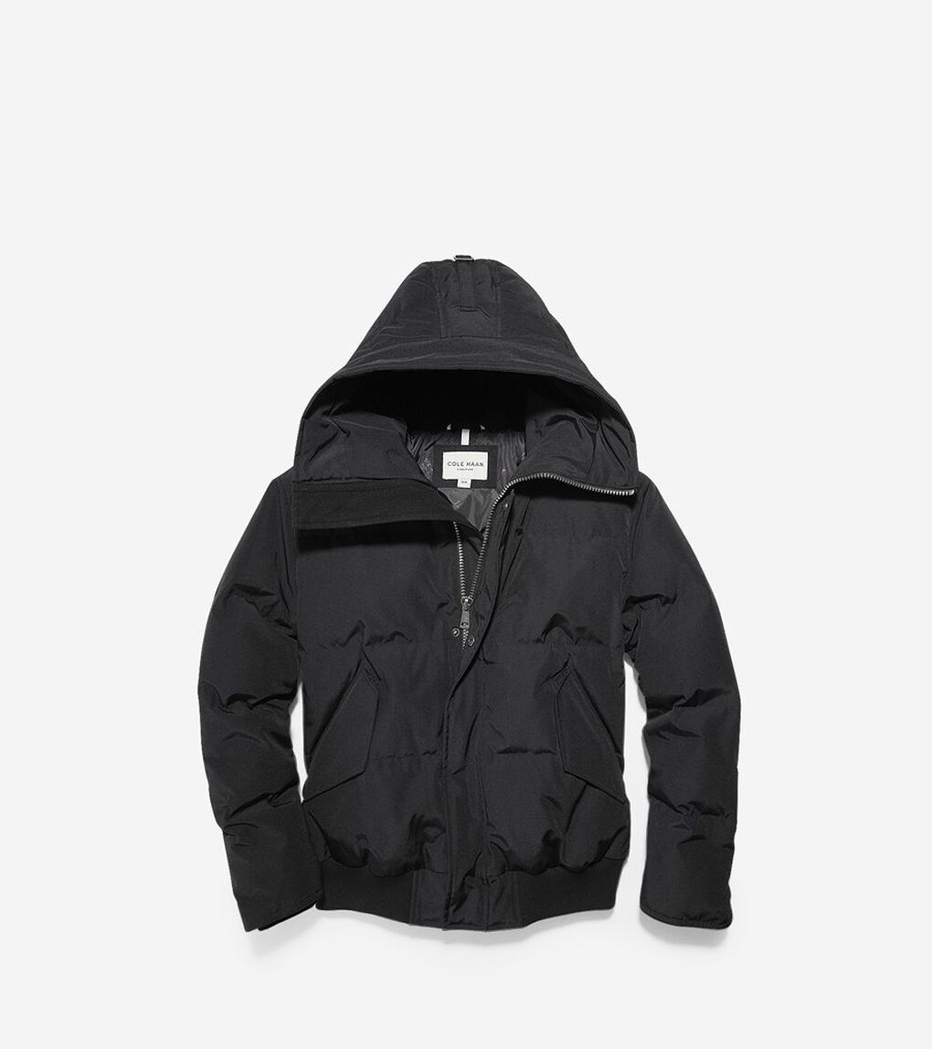 オックスフォード ダウン フーテッド ボンバー ジャケット mens. 0.0  